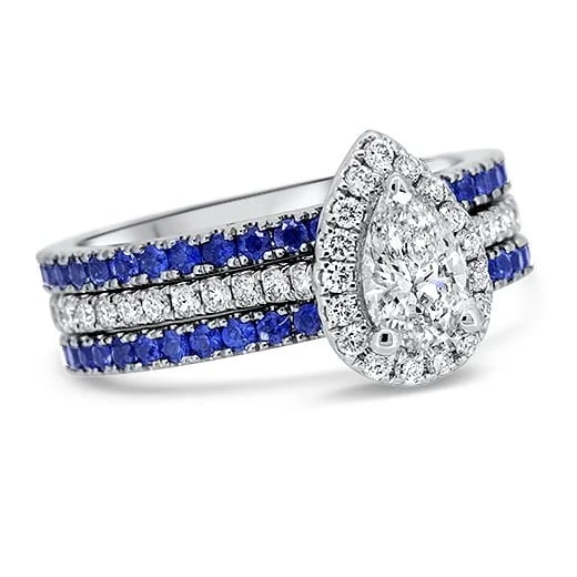wyatt-jewellery-Bespoke-platinum-diamond-sapphire-pear-shaped-engagement-ring-halo-cluster-pave-stackwedding-ring-eternity-520-by-520-72dpi